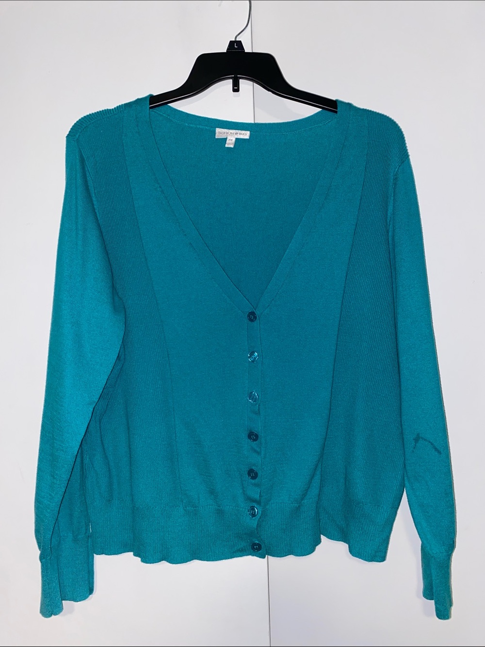 Vintage Fashion Bug Teal V-Neck Button Cardigan Sweater
